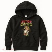 Caution Will Spontaneously Talk About The Civil War Kids Hoodie thumb 0