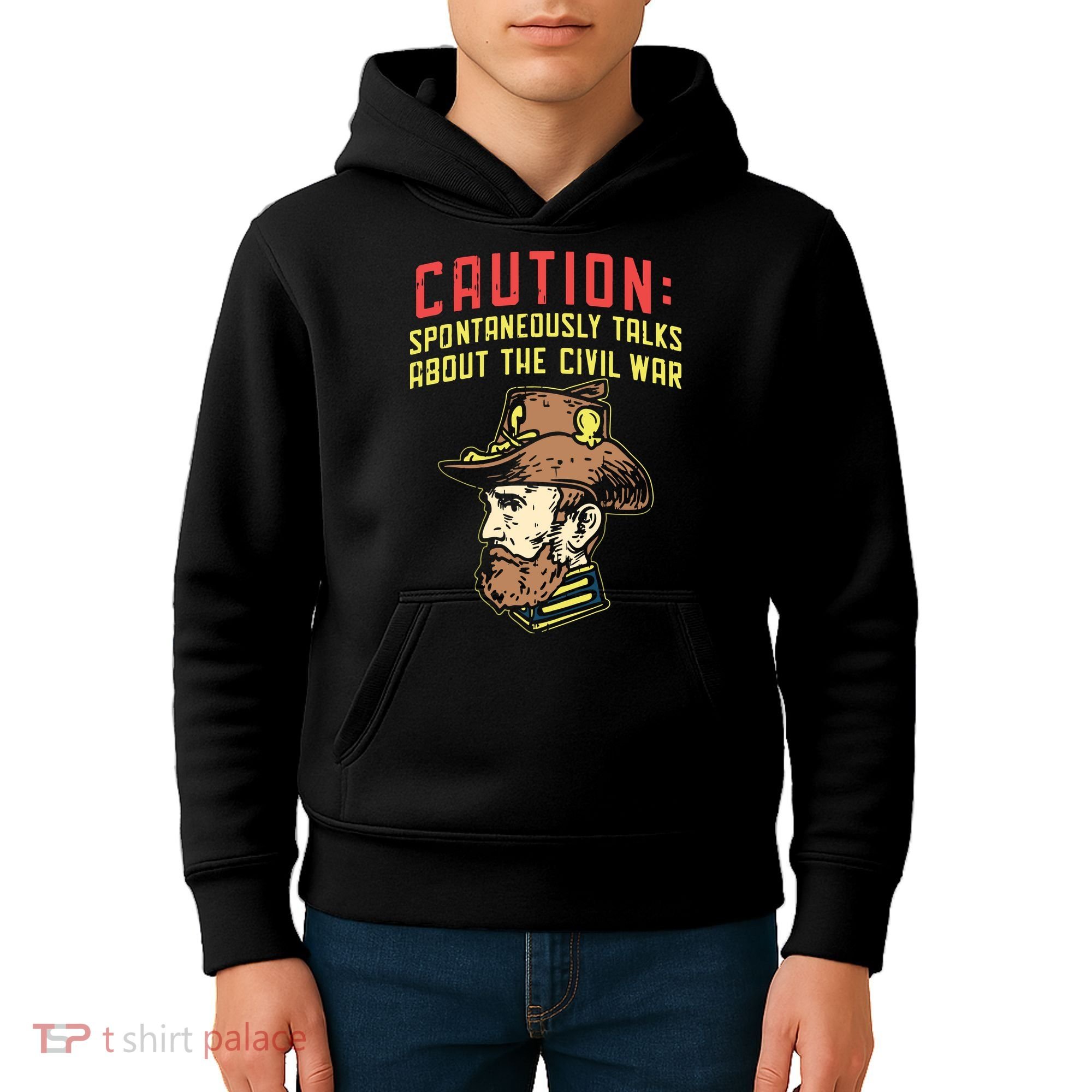 Caution Will Spontaneously Talk About The Civil War Kids Hoodie