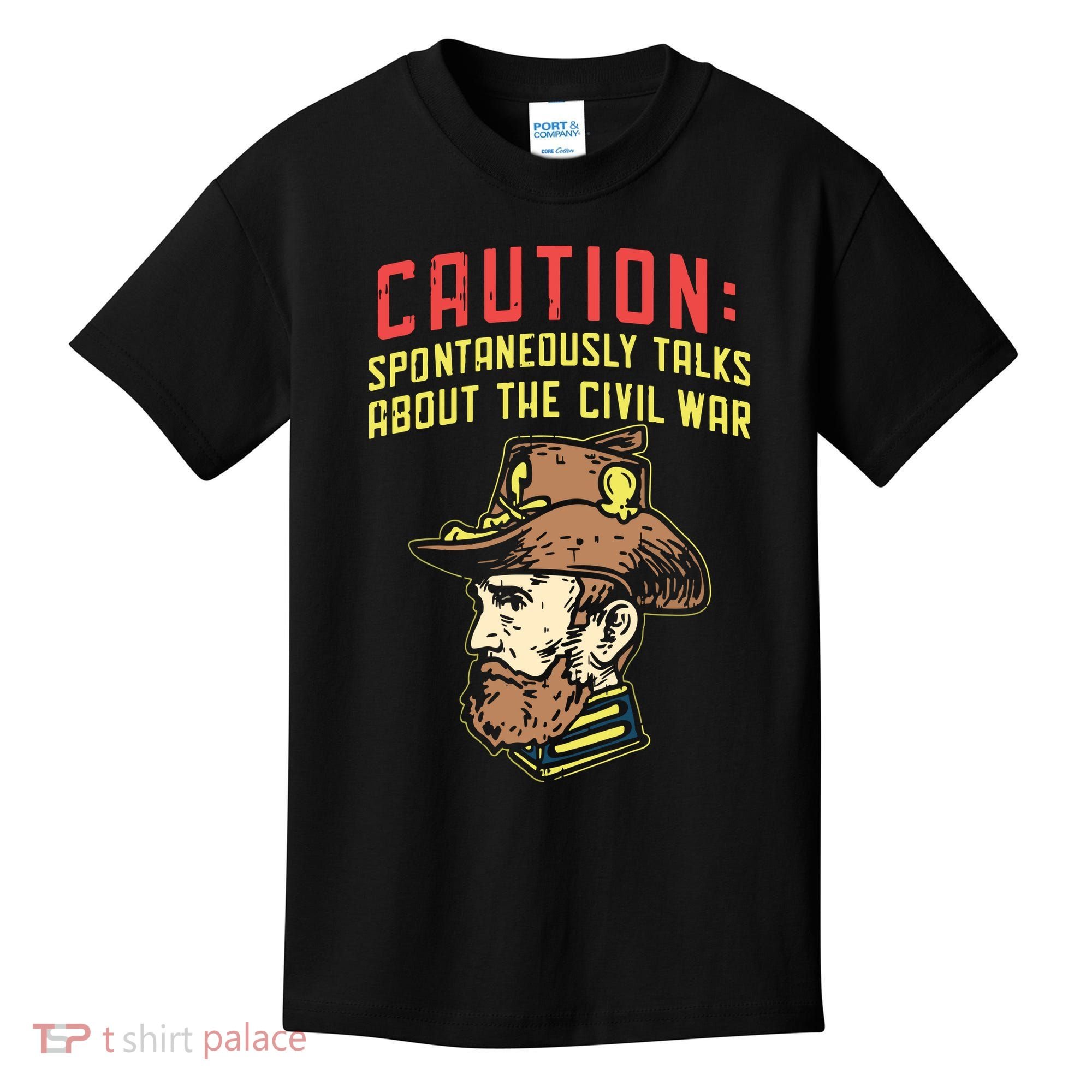 Caution Will Spontaneously Talk About The Civil War Kids T-Shirt