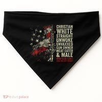 Christian White Straight Unwoke Unvaxxed Gun Owner USA-Made Doggie Bandana thumb 0