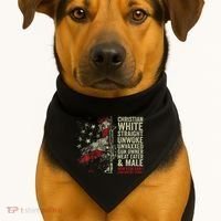Christian White Straight Unwoke Unvaxxed Gun Owner USA-Made Doggie Bandana thumb 1