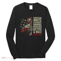 Christian White Straight Unwoke Unvaxxed Gun Owner Long Sleeve Shirt thumb 0
