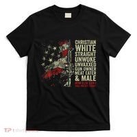 Christian White Straight Unwoke Unvaxxed Gun Owner T-Shirt thumb 0