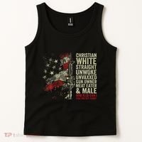 Christian White Straight Unwoke Unvaxxed Gun Owner Tank Top thumb 2