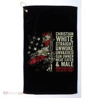 Christian White Straight Unwoke Unvaxxed Gun Owner Golf Towel thumb 0