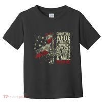 Christian White Straight Unwoke Unvaxxed Gun Owner Toddler T-Shirt thumb 0
