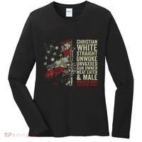 Christian White Straight Unwoke Unvaxxed Gun Owner Women's Long Sleeve Shirt thumb 0