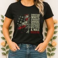 Christian White Straight Unwoke Unvaxxed Gun Owner Women's T-Shirt thumb 2