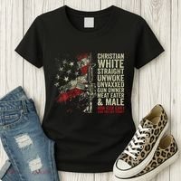 Christian White Straight Unwoke Unvaxxed Gun Owner Women's T-Shirt thumb 3