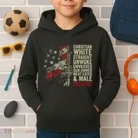 Christian White Straight Unwoke Unvaxxed Gun Owner Kids Hoodie thumb 2