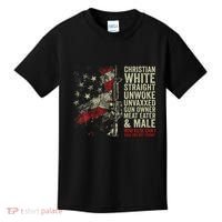 Christian White Straight Unwoke Unvaxxed Gun Owner Kids T-Shirt thumb 0