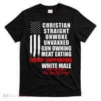 Christian White Straight Unwoke Vintage America Flag Graphic T-Shirt thumb 0