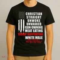 Christian White Straight Unwoke Vintage America Flag Graphic T-Shirt thumb 3