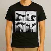 Cow Wearing Sunglasses Photo Farmyard Funny Farm Animal T-Shirt thumb 3
