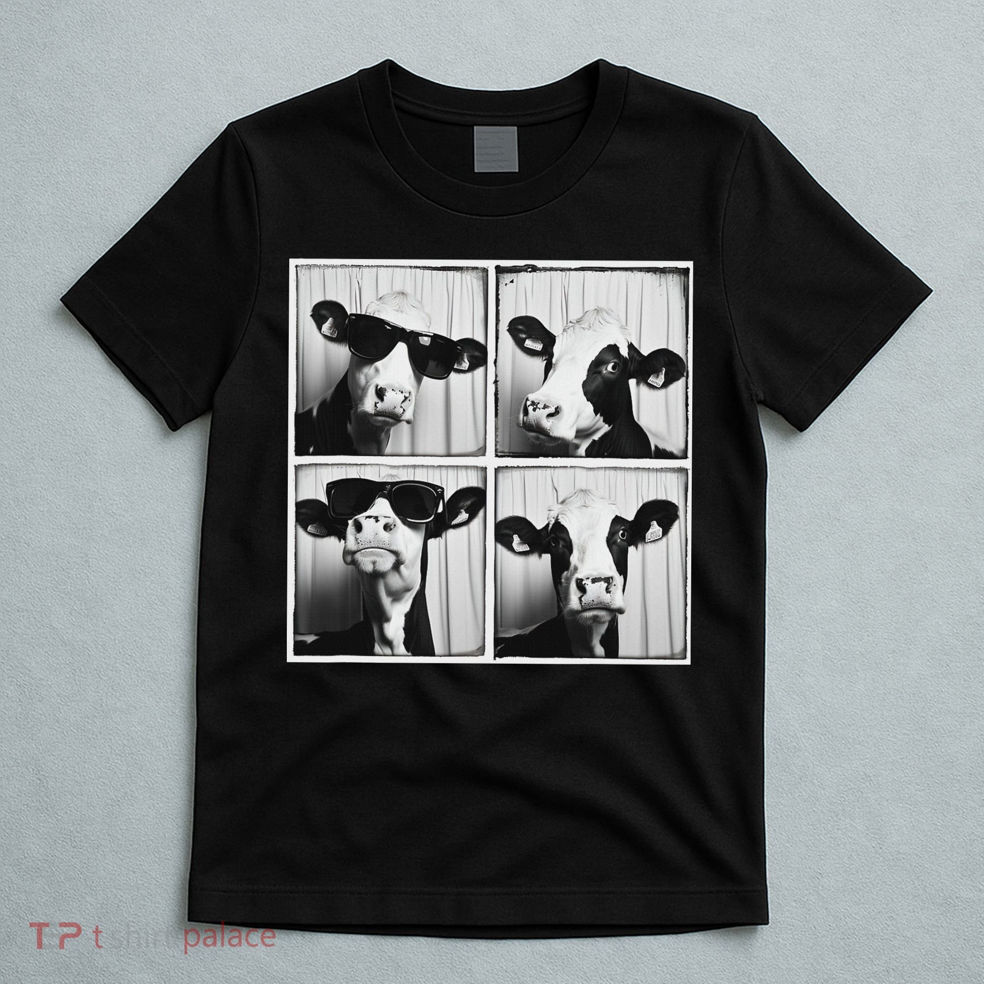 Cow Wearing Sunglasses Photo Farmyard Funny Farm Animal T-Shirt