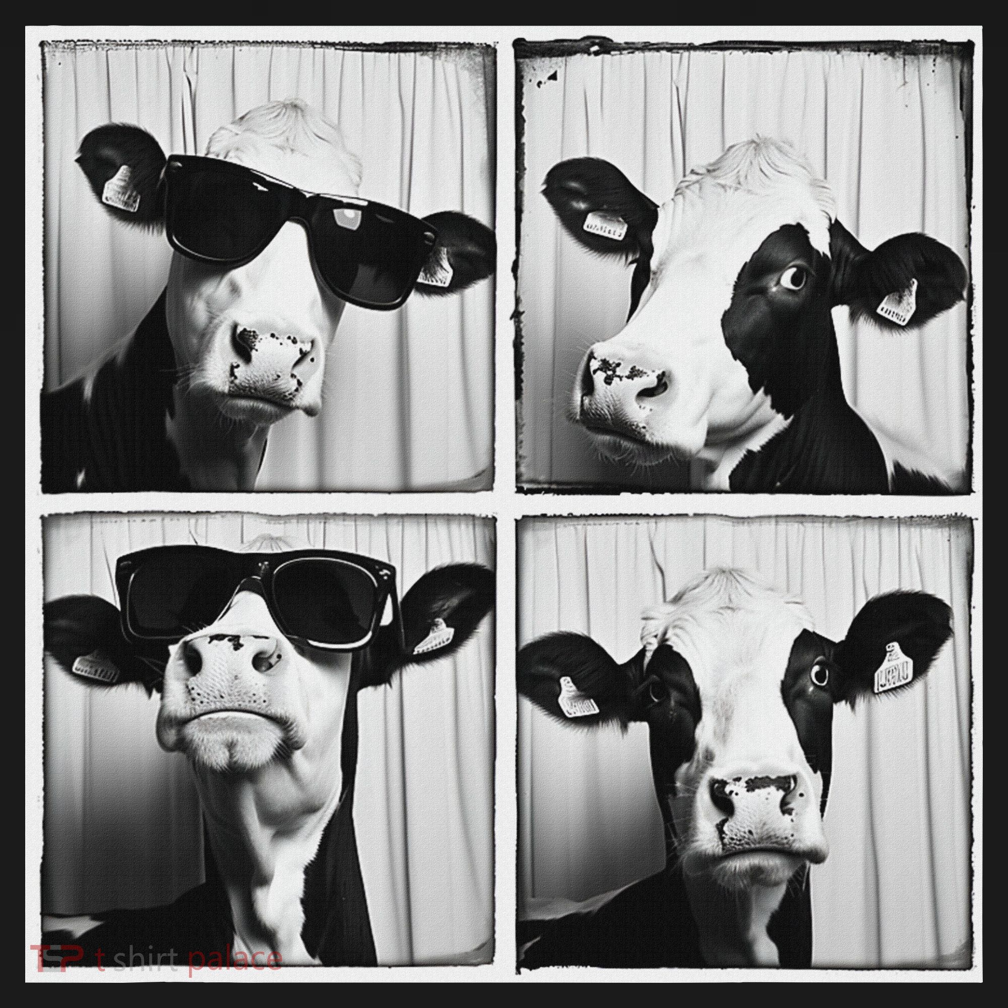 Cow Wearing Sunglasses Photo Farmyard Funny Farm Animal Women's Tank Top