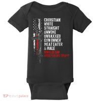 Christian White Straight Unwoke Unvaxxed Gun Owner Baby Bodysuit thumb 0