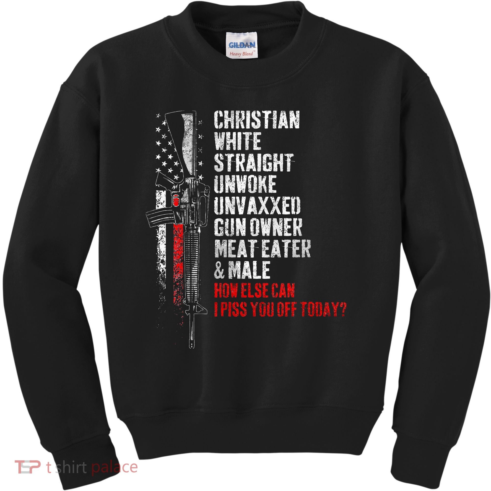 Christian White Straight Unwoke Unvaxxed Gun Owner Kids Sweatshirt