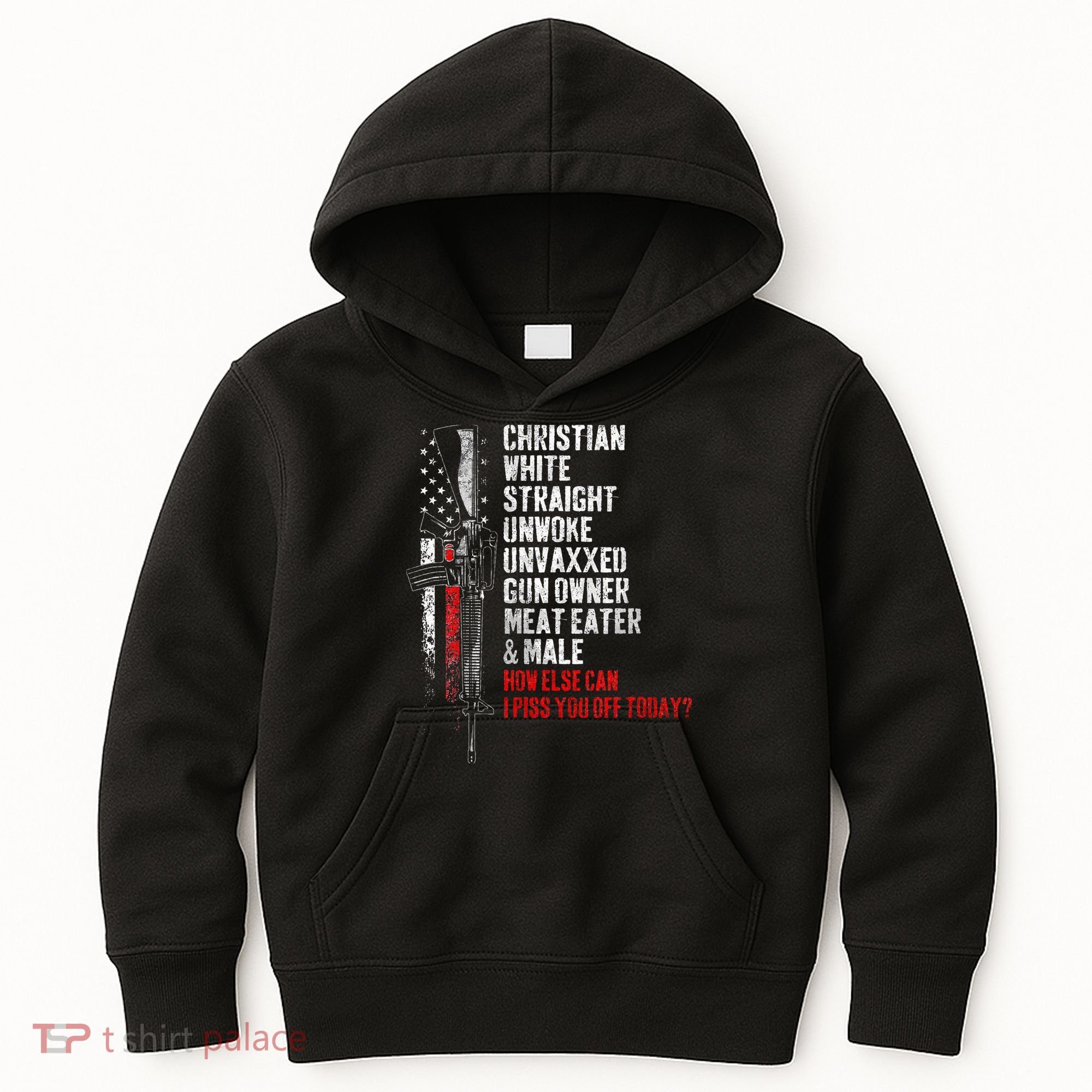 Christian White Straight Unwoke Unvaxxed Gun Owner Kids Hoodie