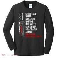 Christian White Straight Unwoke Unvaxxed Gun Owner Kids Long Sleeve Shirt thumb 0