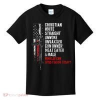 Christian White Straight Unwoke Unvaxxed Gun Owner Kids T-Shirt thumb 0