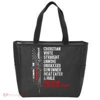 Christian White Straight Unwoke Unvaxxed Gun Owner Tote Bag thumb 0