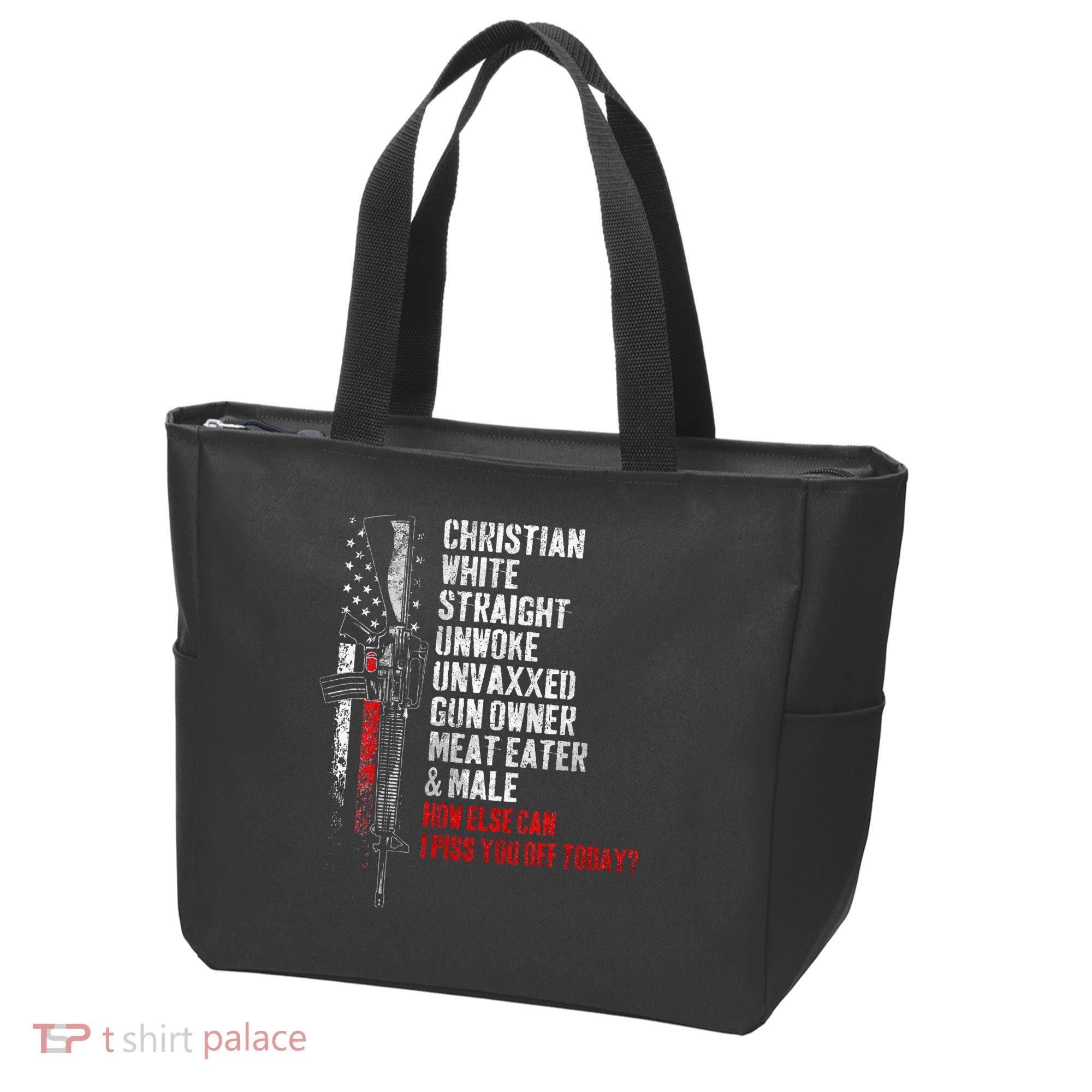Christian White Straight Unwoke Unvaxxed Gun Owner Tote Bag