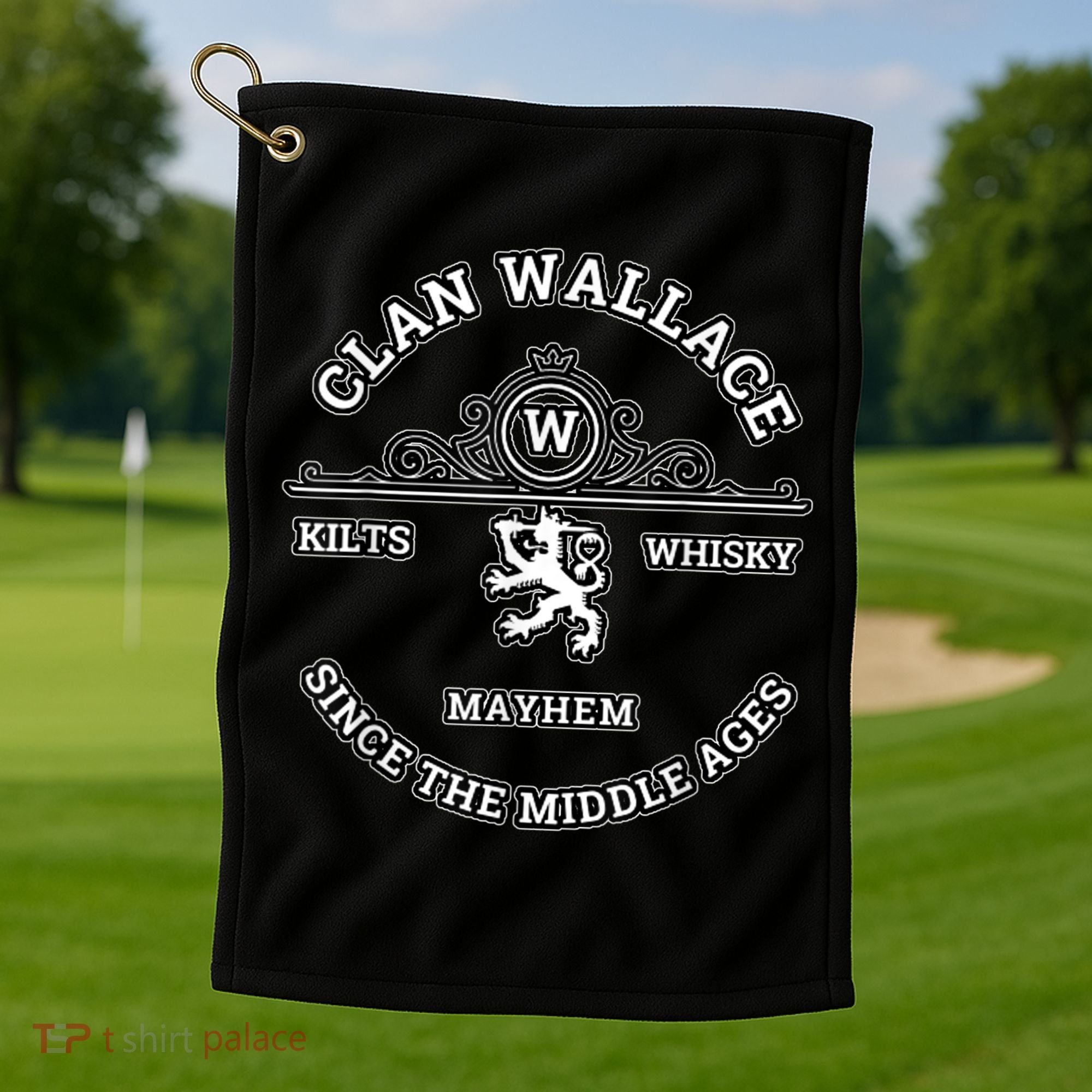 Clan Wallace Scottish Kilt Highland Games Golf Towel