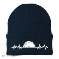 Carpenter Woodworking Saw Heartbeat Beanie thumb 0