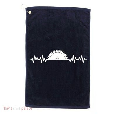 Carpenter Woodworking Saw Heartbeat Golf Towel