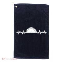 Carpenter Woodworking Saw Heartbeat Golf Towel thumb 0