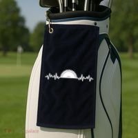 Carpenter Woodworking Saw Heartbeat Golf Towel thumb 2