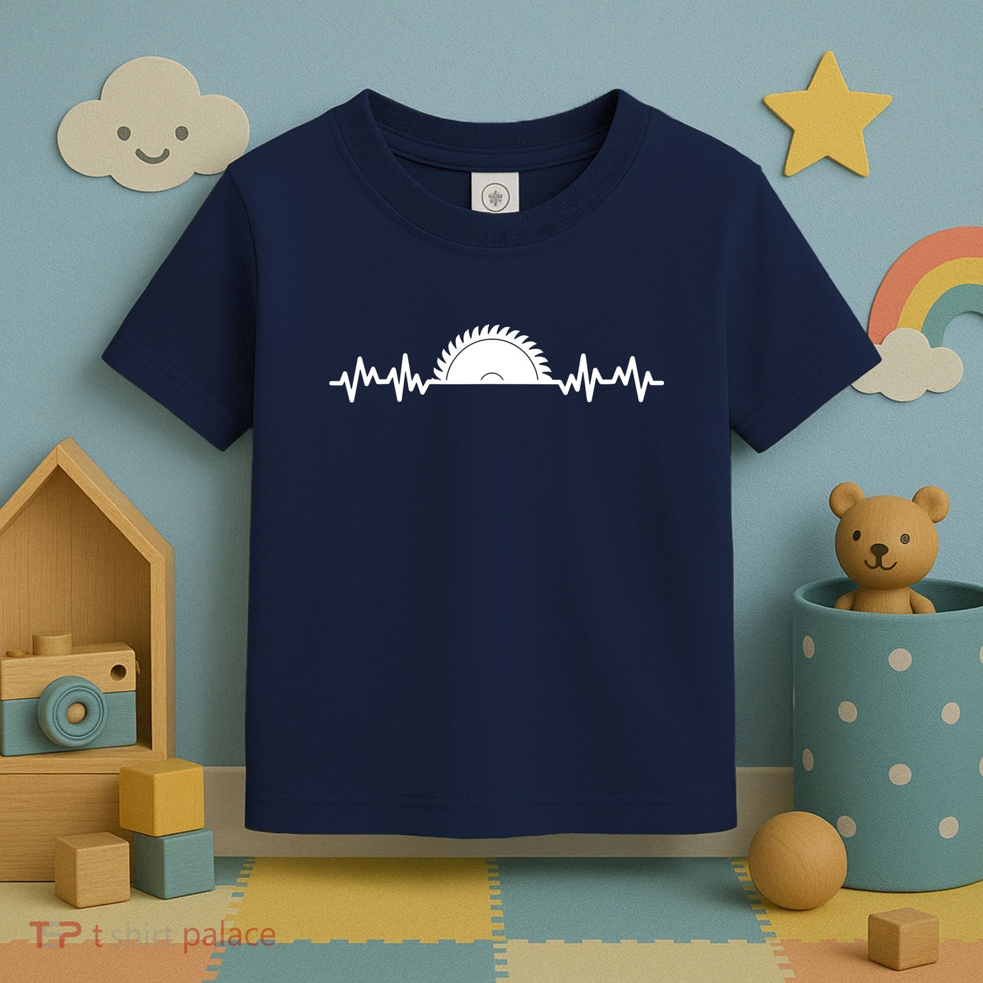 Carpenter Woodworking Saw Heartbeat Toddler T-Shirt
