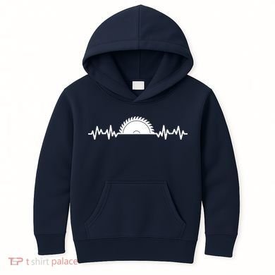 Carpenter Woodworking Saw Heartbeat Kids Hoodie