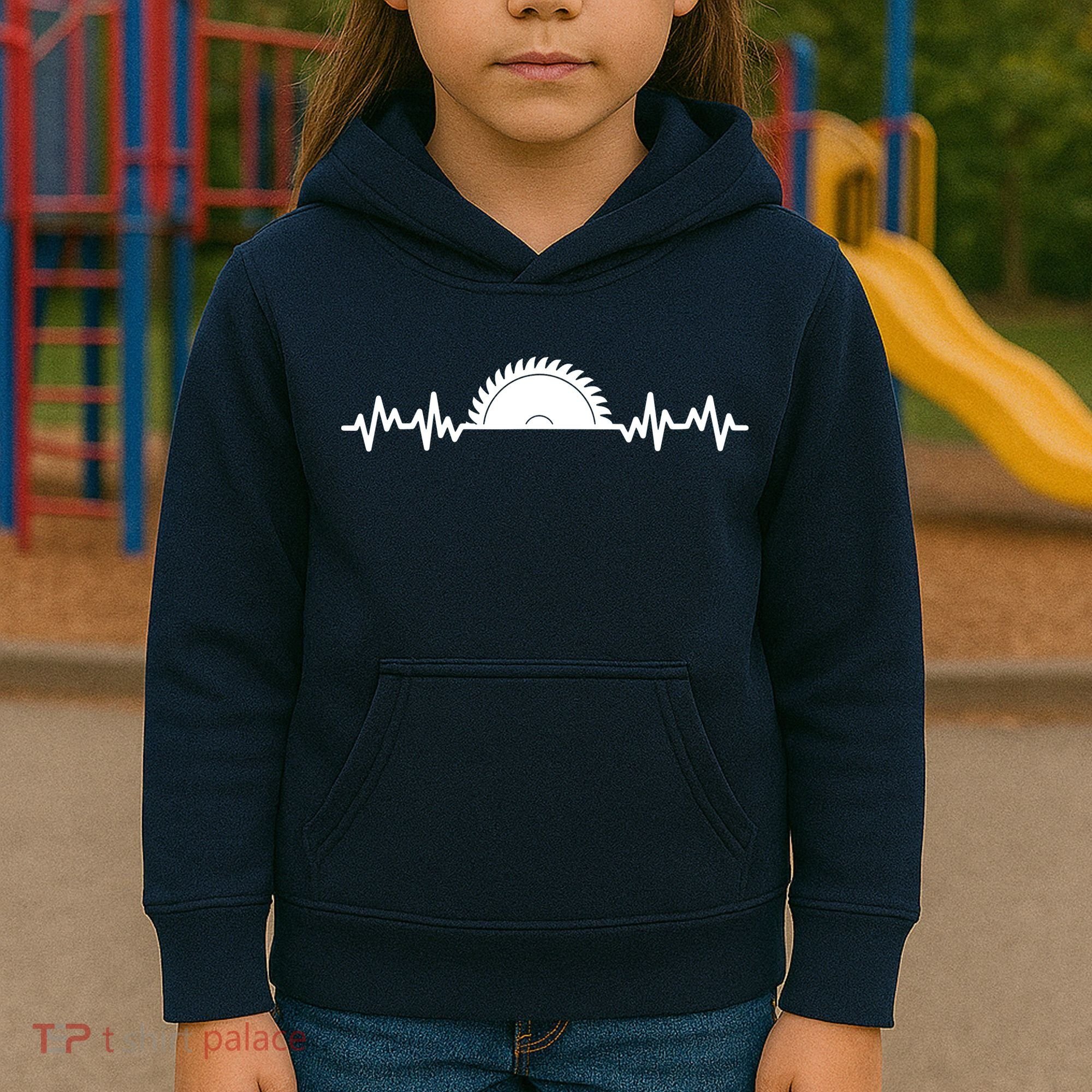 Carpenter Woodworking Saw Heartbeat Kids Hoodie