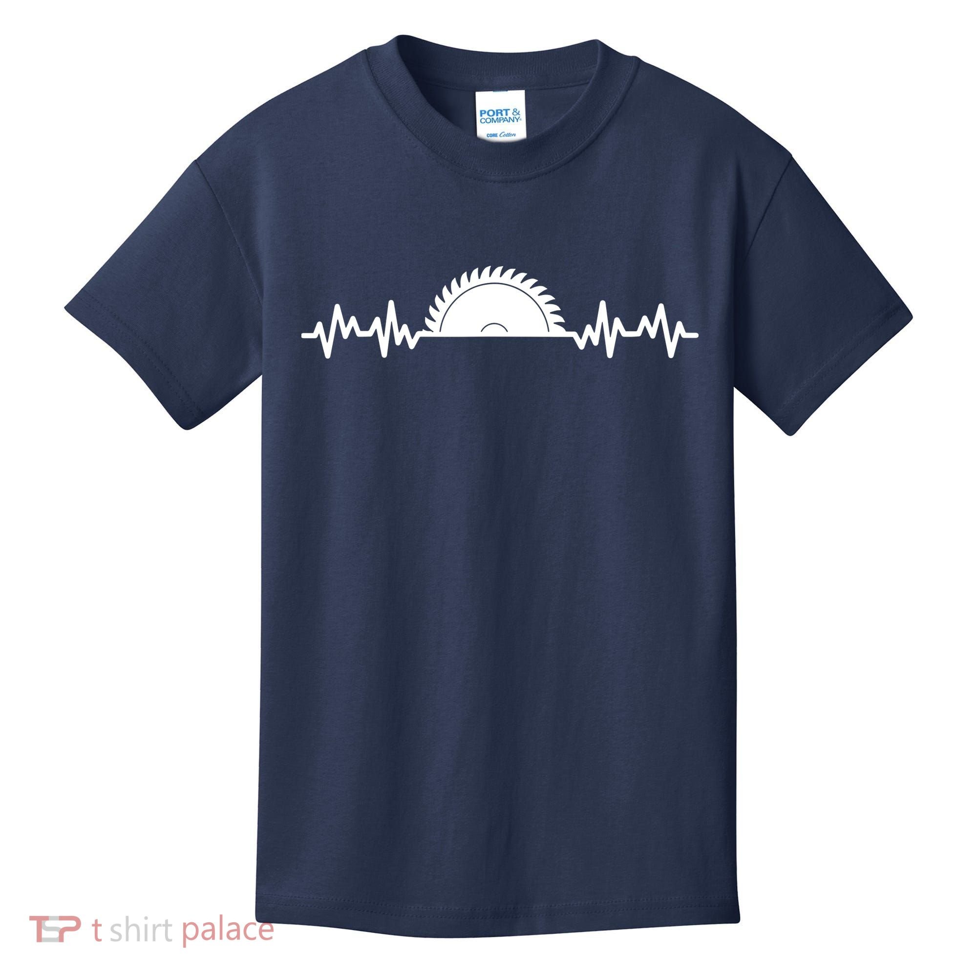 Carpenter Woodworking Saw Heartbeat Kids T-Shirt