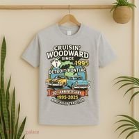 Cruisin' Woodward Since 1995 Detroit To Pontiac 30th Anniversary Michigan M1 T-Shirt thumb 2