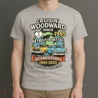 Cruisin' Woodward Since 1995 Detroit To Pontiac 30th Anniversary Michigan M1 T-Shirt thumb 3