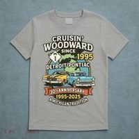 Cruisin' Woodward Since 1995 Detroit To Pontiac 30th Anniversary Michigan M1 T-Shirt thumb 5