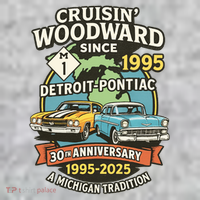 Cruisin' Woodward Since 1995 Detroit To Pontiac 30th Anniversary Michigan M1 T-Shirt thumb 7