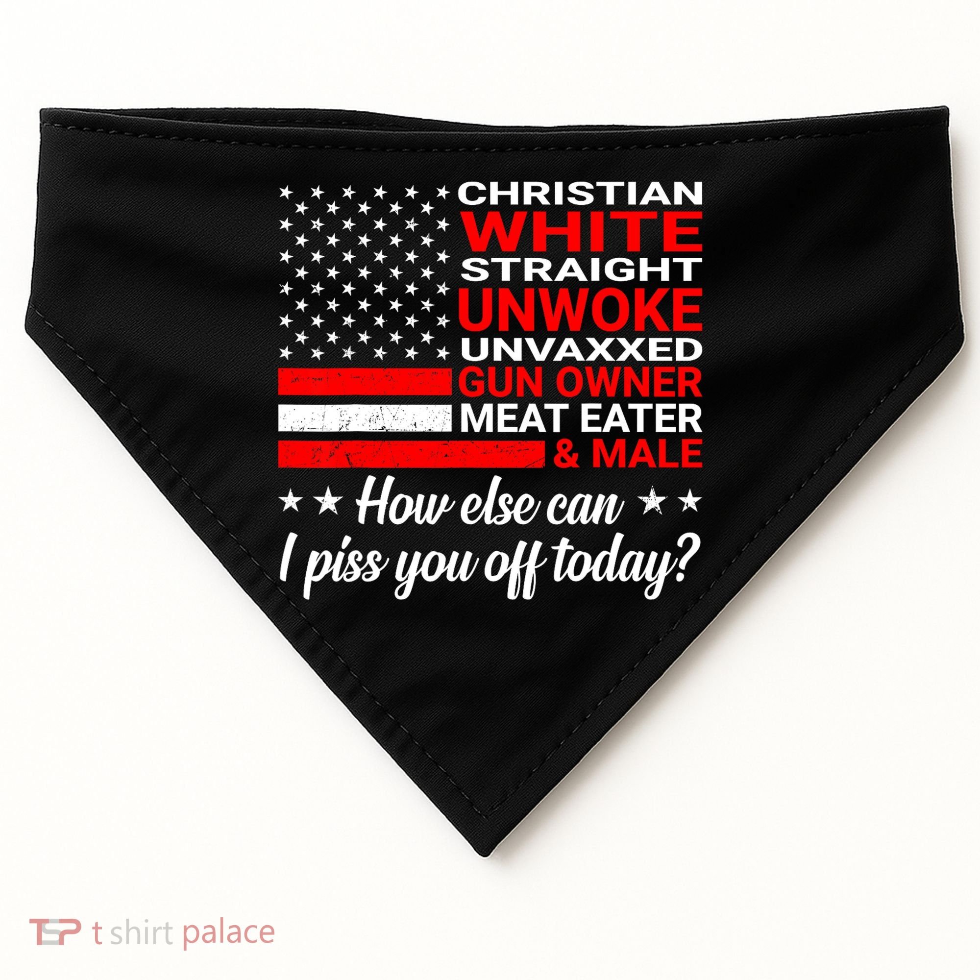 Christian White Straight Unwoke Unvaxxed Gun Owner USA-Made Doggie Bandana