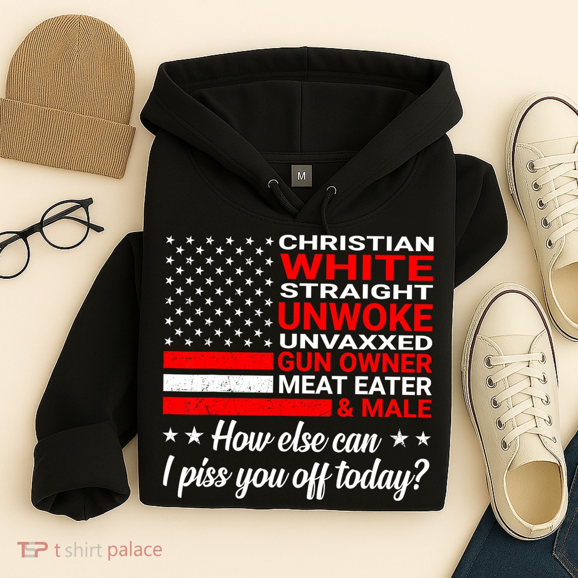 Christian White Straight Unwoke Unvaxxed Gun Owner Hoodie