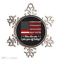 Christian White Straight Unwoke Unvaxxed Gun Owner Ornament thumb 0