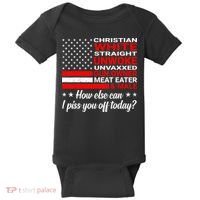 Christian White Straight Unwoke Unvaxxed Gun Owner Baby Bodysuit thumb 0