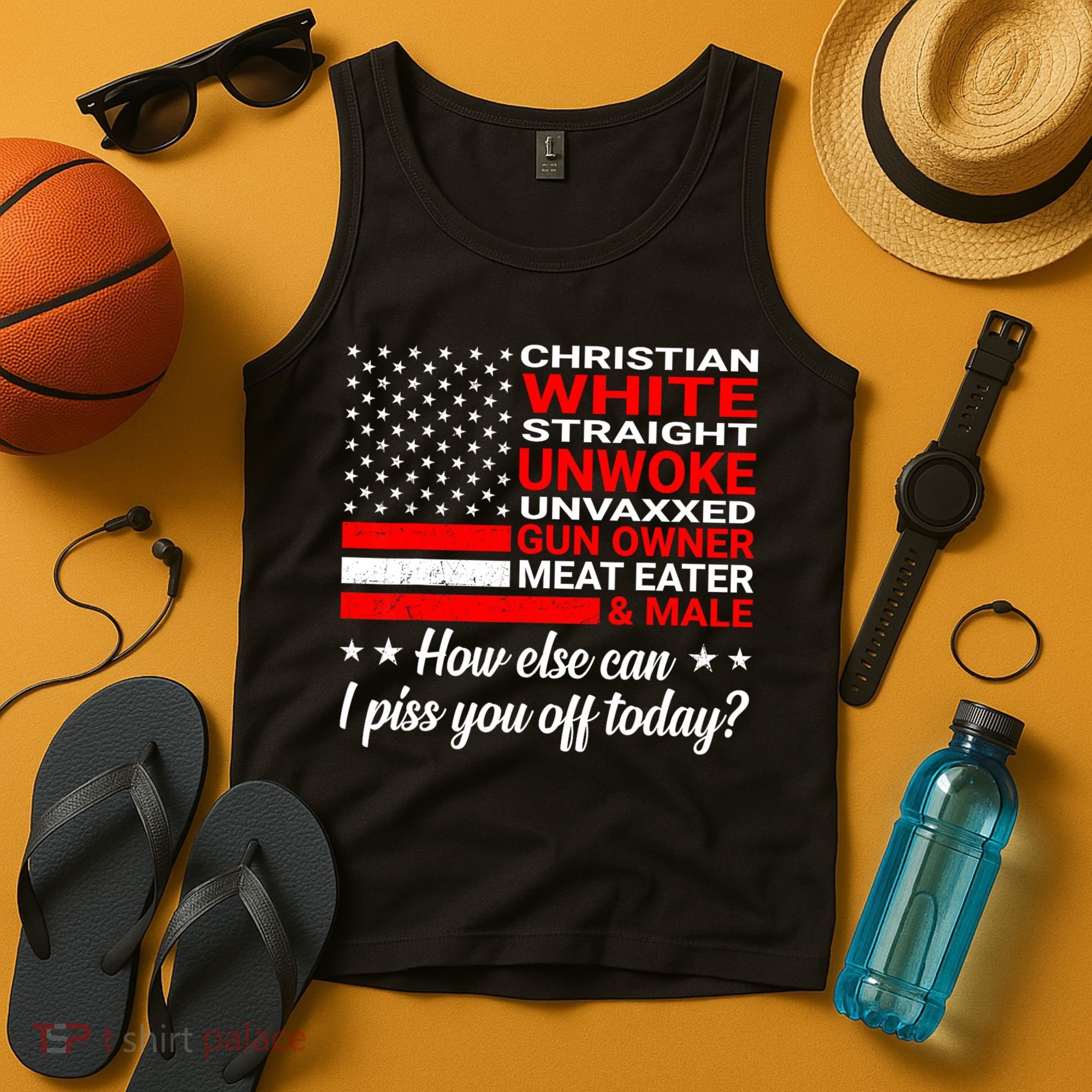 Christian White Straight Unwoke Unvaxxed Gun Owner Tank Top