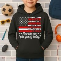 Christian White Straight Unwoke Unvaxxed Gun Owner Kids Hoodie thumb 2