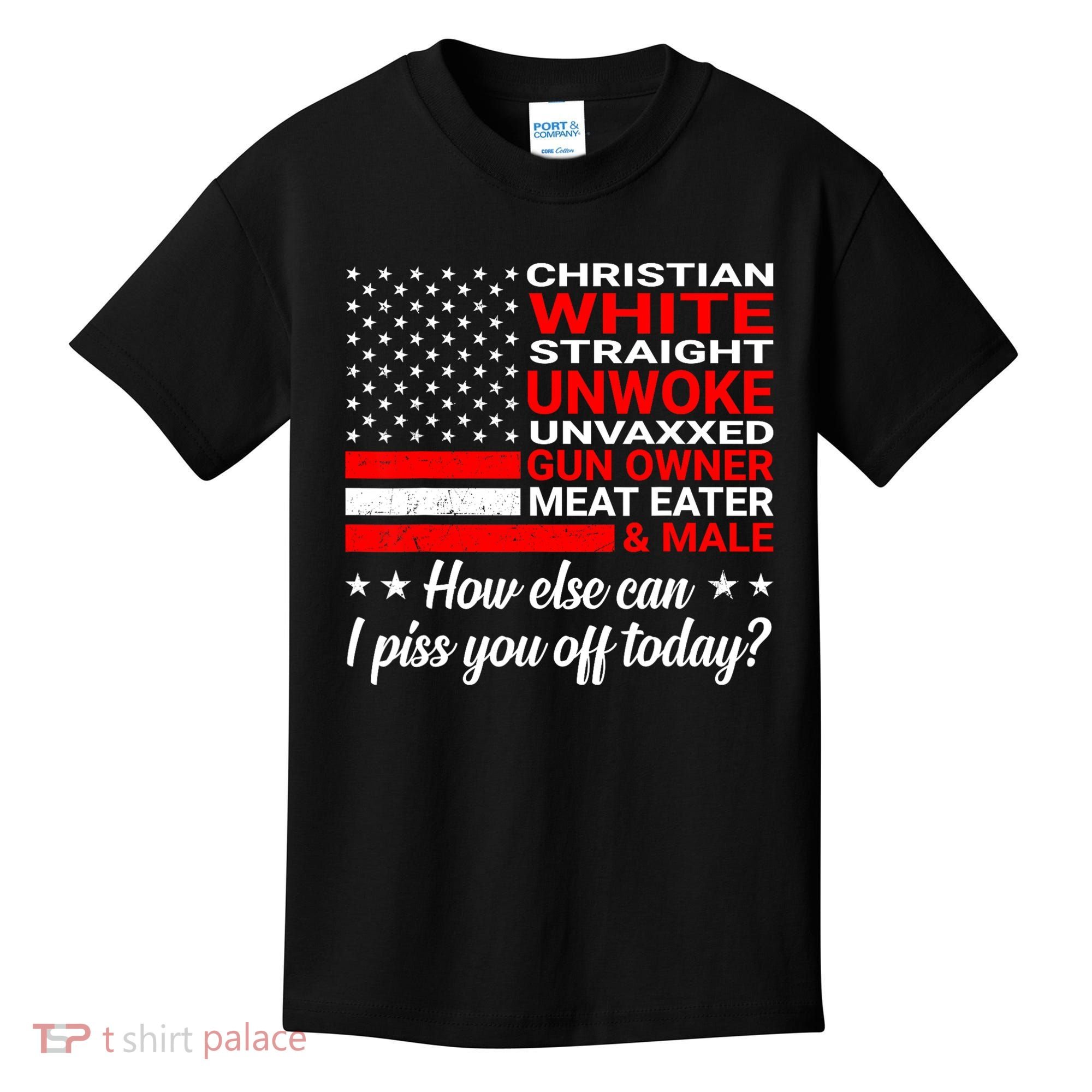 Christian White Straight Unwoke Unvaxxed Gun Owner Kids T-Shirt