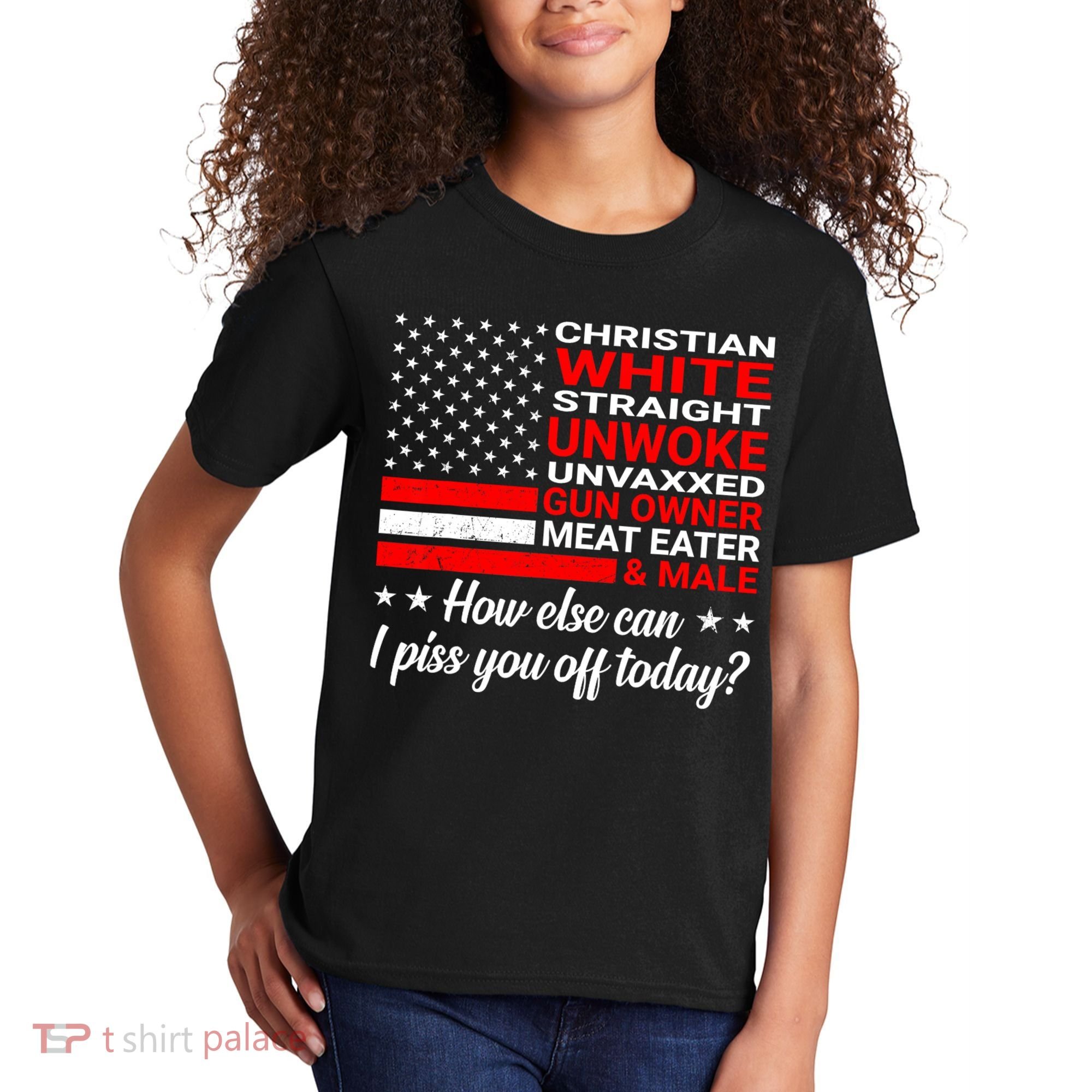Christian White Straight Unwoke Unvaxxed Gun Owner Kids T-Shirt