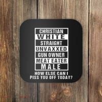 Christian White Straight Republican Unvaxxed Gun Owner Coaster thumb 0