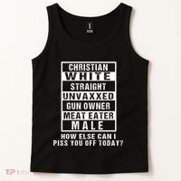 Christian White Straight Republican Unvaxxed Gun Owner Tank Top thumb 2